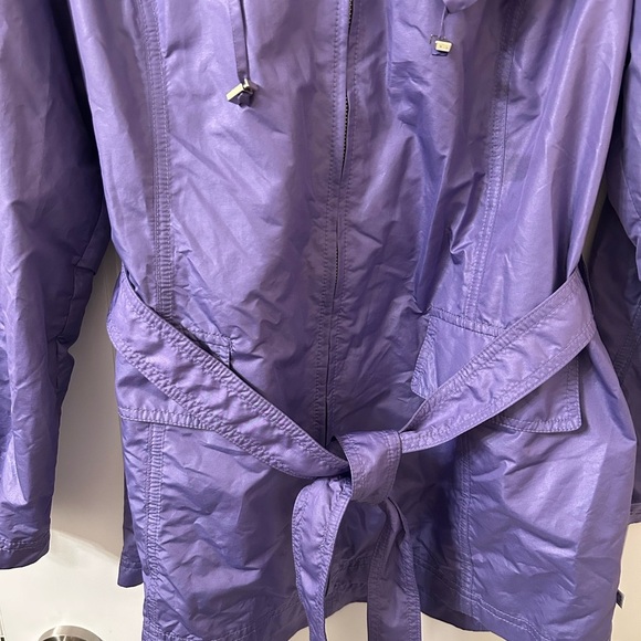 Chico's Purple Trench Jacket with Belted Waist and Water-Resistant Finish - Picture 6 of 6
